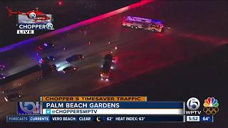 Semi crash on I-95 northbound in Palm Beach Gardens