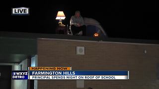 Metro Detroit principal spending night on roof after students raise $20,000