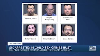 Six arrested in child sex crimes bust
