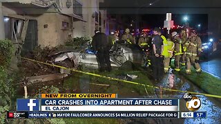 Car that led chase crashes into El Cajon apartment building