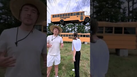 most normal mrbeast video How many buses do you think we could've stacked if we tried again #mrbeast