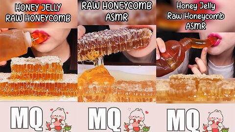 Satisfying Jelly Honey & Raw HoneyComb ASMR😋