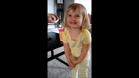 Toddler Performs Original Song, Then Applauds Herself