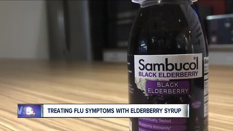 Treating flu symptoms with elderberry syrup