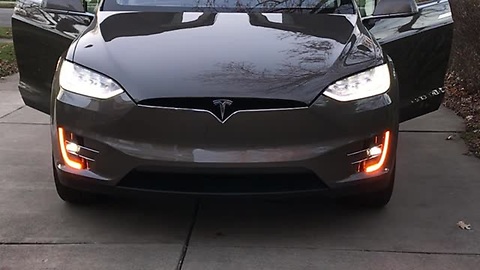 Tesla Model X Turns Into A Christmas Batmobile