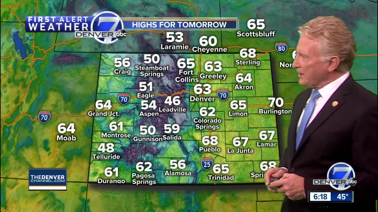 Chilly tonight, but back in the 60s for Friday in Denver