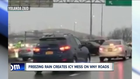 Freezing rain creates icy mess on WNY roads throughout the day