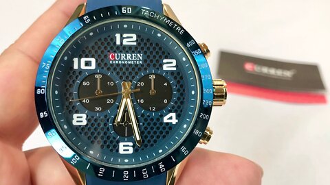 Curren 8167 Round Dial Quartz Blue and Gold Wrist Watch review and giveaway