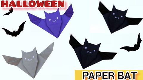 ORIGAMI BAT For Halloween / Paper Halloween Craft / Paper Craft / How To Make Origami PAPER BAT