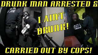 Drunk Man Arrested & Carried Out of Bar by Cops!