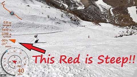 [4K] Skiing Saas Fee, Galan Red and Black, Which is Steeper? Wallis Switzerland, GoPro HERO10