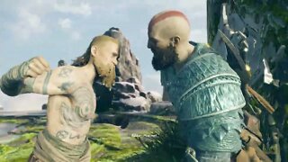Kratos and Baldur Fight scene