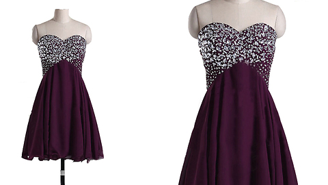 Short Purple Prom Dresses KSP213