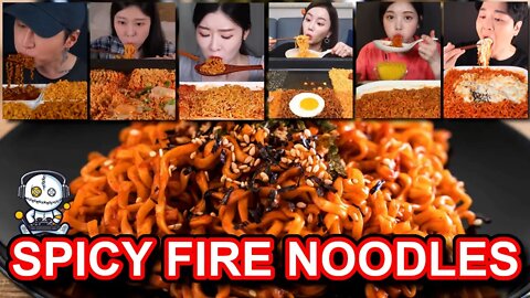 Spicy Fire Noodles Mukbang Compilation