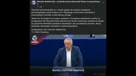 JUDr. Miroslav Radačovský: „Budem hlasovať proti smernici o priemyselných emisiách.“ | 11.7.2023