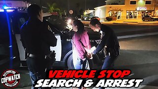Vehicle Stop Search & Arrest | Woman Cusses Out Cops | Copwatch