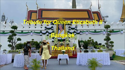 Tribute for Queen Elizabeth II in Bangkok Thailand