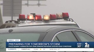 Road crews preparing for tomorrow's storm