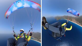 Man Saved By Rescue Boat After Paraglider Gets Tangled