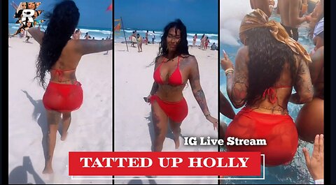 Tatted Up Holly Twerking on vacation with the girls