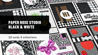 Paper Rose Studio | Black & White paper pads | 12 cards 3 collections