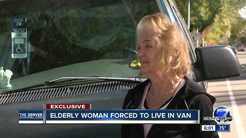 Elderly Longmont woman living in van with limited food and shelter