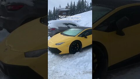 Lambo parked in the snow in France