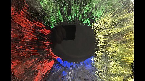 Rainbow Eye Acrylic Pour - Trying something new
