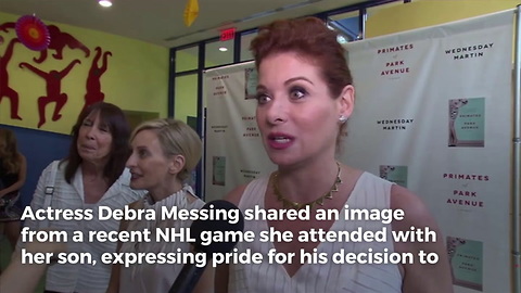Actress Shares Photo After Young Son Refuses to Stand for National Anthem at a Hockey Game