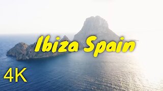 Aerial of Ibiza Spain | Island in the Mediterranean Sea