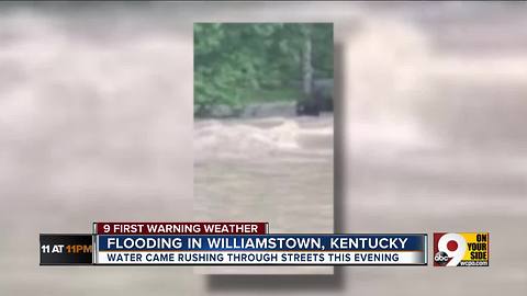 Flooding in Williamstown, Kentucky