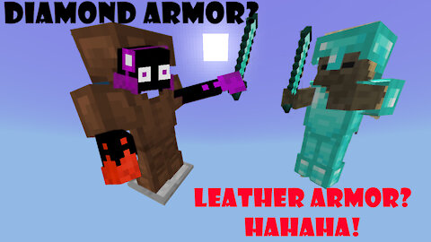 Crazycraft with leather armor and diamond sword Vs Full diamond set Zombie!
