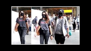 B-Town's Adorable Couple Shahid Kapoor & Mira Rajput Snapped At The Airport