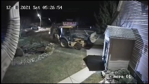 Shocking: Man In Backhoe Plows Into Houses & Cars Before Being Fatally Shot