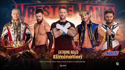 WWE 2k24 5ManExtremeRulesElimination CodyRhodes vs FinnBalor vs CM Punk vs Logan Paul vs JD Mcdonagh