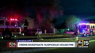 Crews investigate 'suspicious' house fire in Guadalupe