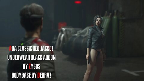 Resident Evil 2 Remake Ada Classic Red Jacket underwear Black addon outfit