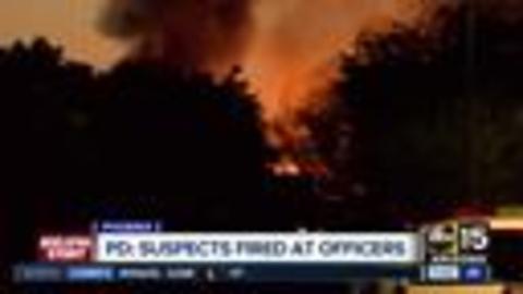 Shots heard, flames seen during Phoenix standoff with armed robbery suspects