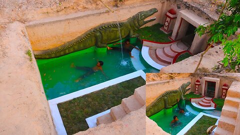 Build Underground swimming pool And Amazing Crocodile Sculpture