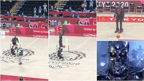 ‘Humans are gonna get fried’: Basketball robot TERRIFIES fans