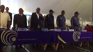 SOUTH AFRICA - Cape Town - Police Minister, Bheki Cele arrives in Lavender Hill(Video) (2FJ)