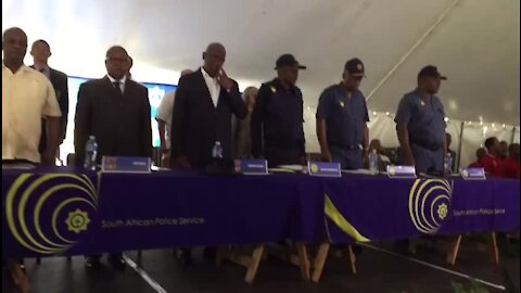 SOUTH AFRICA - Cape Town - Police Minister, Bheki Cele arrives in Lavender Hill(Video) (2FJ)