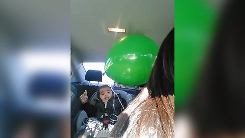 Precious Baby Scared Of A Balloon