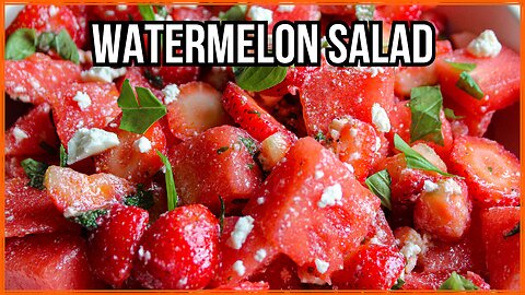 Watermelon Salad With Strawberries And Feta Cheese | Simple Recipe | How To