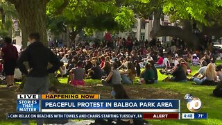 Peaceful protest in Balboa Park are