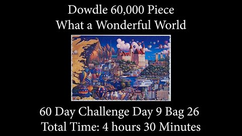 60,000 Piece Challenge What a Wonderful World Jigsaw Puzzle Time Lapse - Day 9 Bag 26!