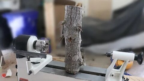Wood Turning a Log into a Goblet
