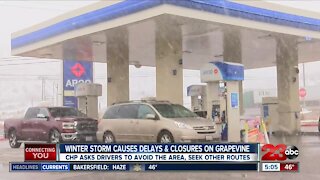 Winter storm causes road closures, delays across Kern County