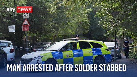 Soldier seriously injured in stabbing as man is arrested