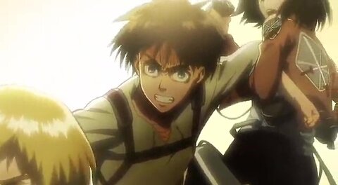 Attack on Titan Eren saves Mikasa and Armin dub